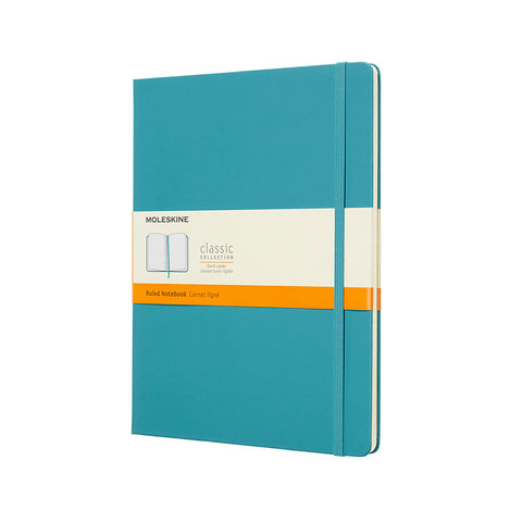 Classic Extra Large Hard Cover Notebook Ruled Reef Blue