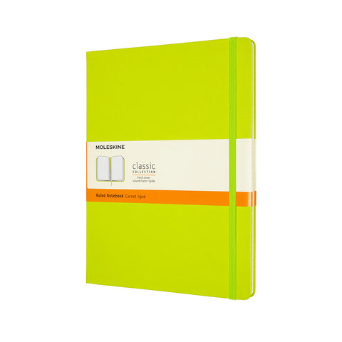 Classic Extra Large Hard Cover Notebook Ruled Lemon Green