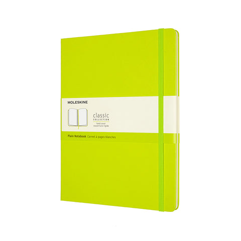 Classic Extra Large Hard Cover Notebook Plain Lemon Green