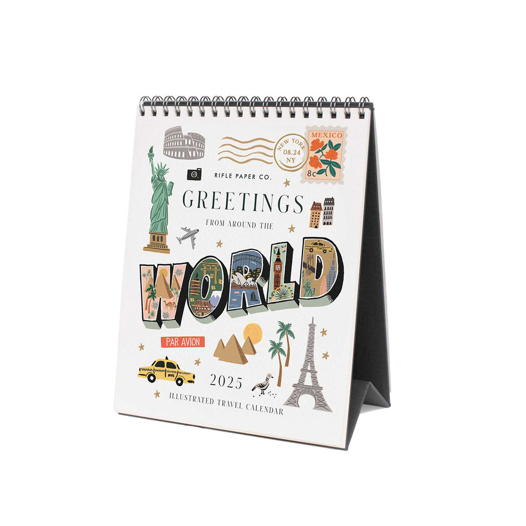 Rifle Paper Co. 2025 Desk Calendar Greetings from Around The World