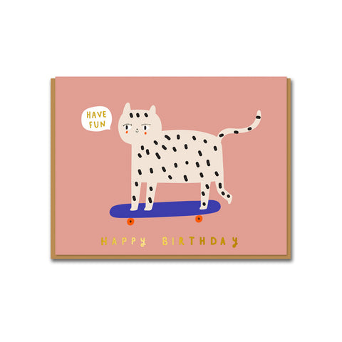 Snow Leopard Birthday Greeting Card