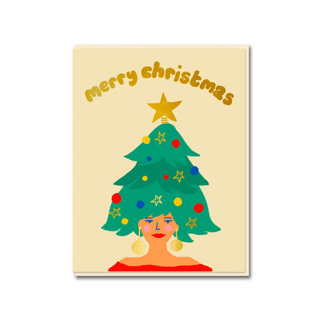 Tree Hair Greeting Card