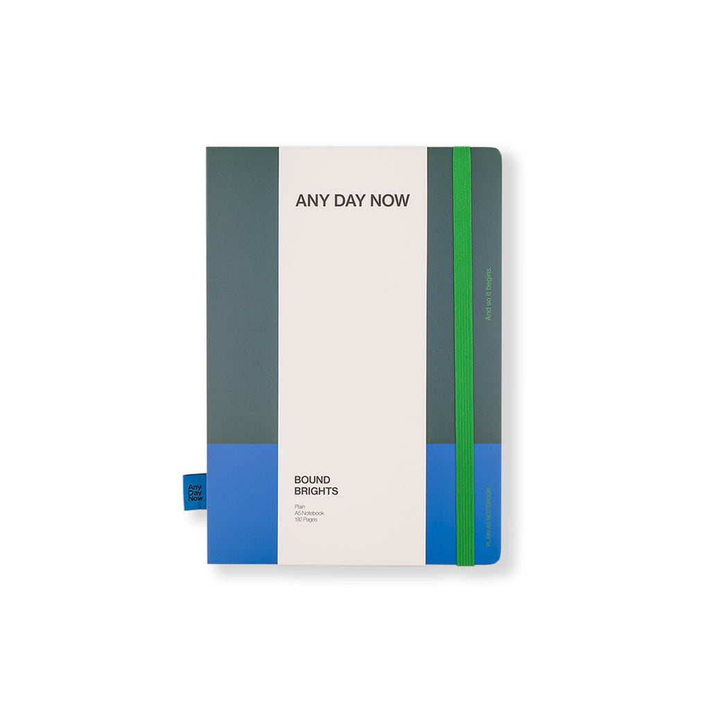 Any Day Now Bound Notebook A5 Plain Forest And Blue – Milligram