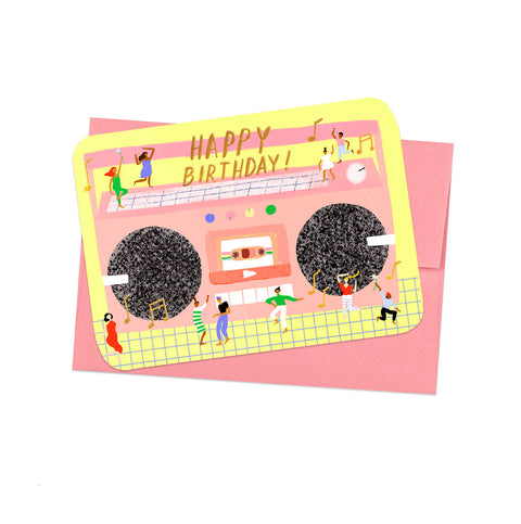 Boombox Birthday Die-Cut Greeting Card