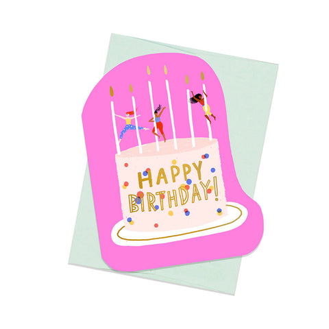 Circus Cake Birthday Die-Cut Greeting Card