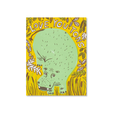 Love You Tons Hippo Greeting Card