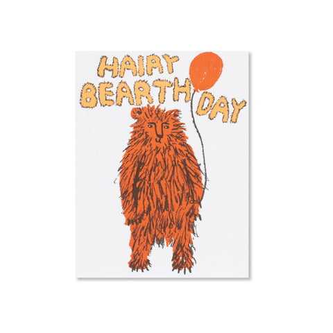 Hairy Birthday Bear Greeting Card