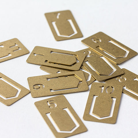 Brass Number Clips Set of 12