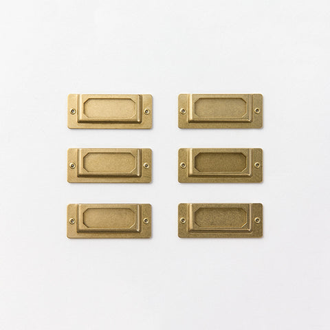 Brass Label Plate Set of 6