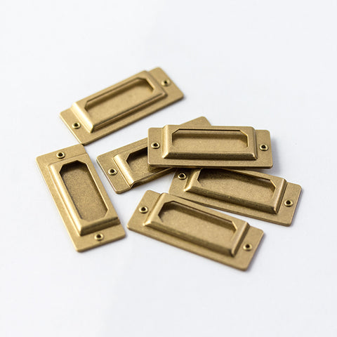 Brass Label Plate Set of 6
