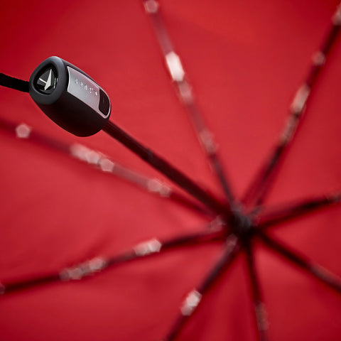 Mini Foldable Storm Umbrella Pure Black Passion Red