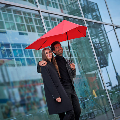 Mini Foldable Storm Umbrella Pure Black Passion Red