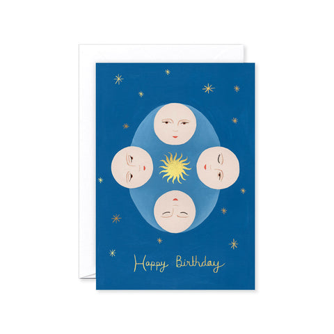 Happy Birthday Moons & Stars Greeting Card