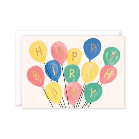 Happy Birthday Balloons Greeting Card