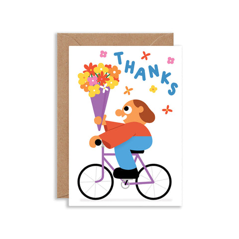 Thanks Cyclist Greeting Card