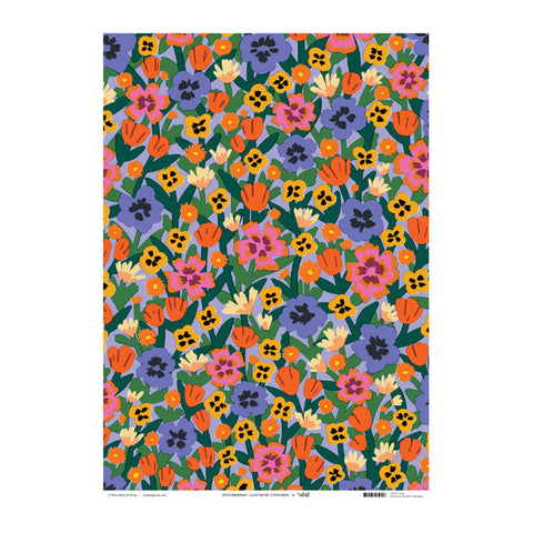 Wild Flowers Wrapping Sheet