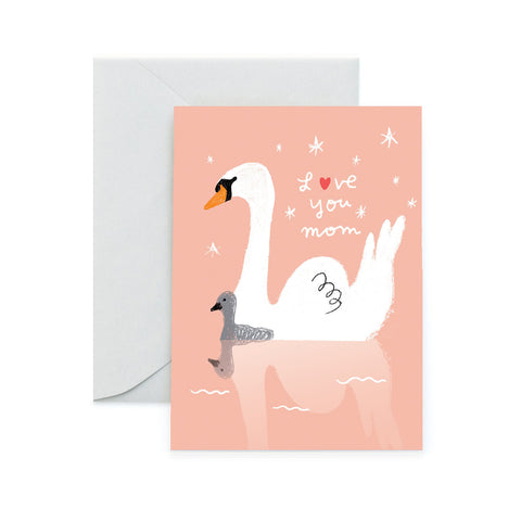 Swan Mum Greeting Card