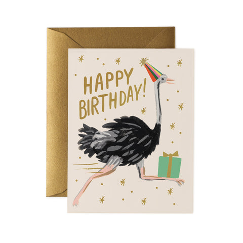 Ostrich Birthday Greeting Card